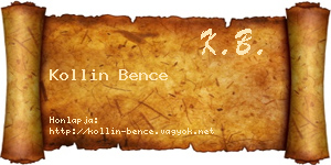Kollin Bence névjegykártya